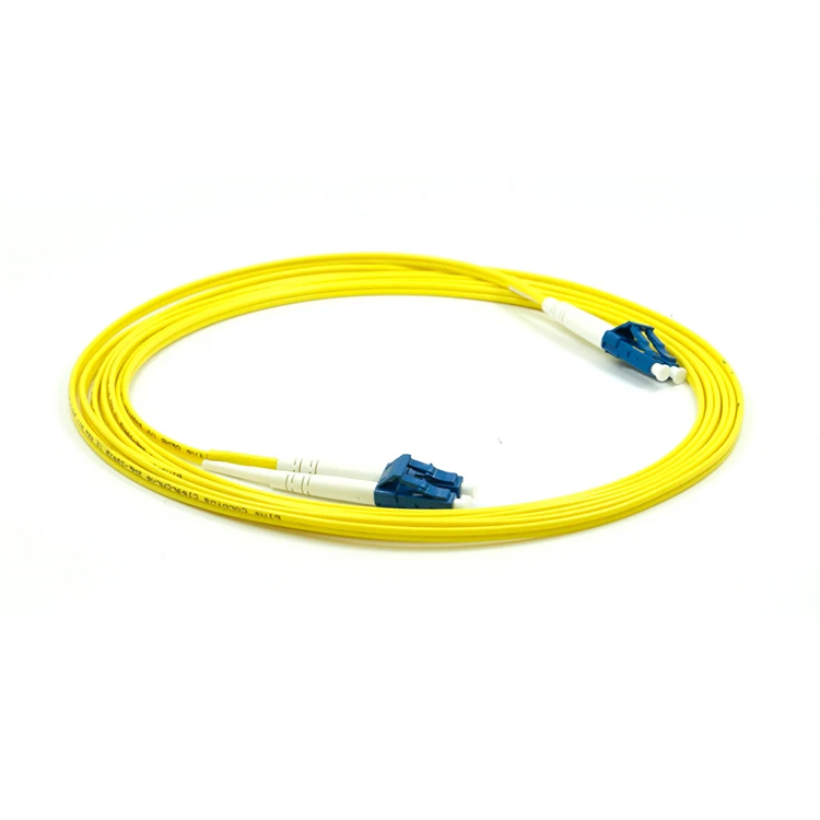 Factory price LC/UPC-LC/UPC Duplex 2.0mm 9/125 singlemode 3M PVC yellow patch cord