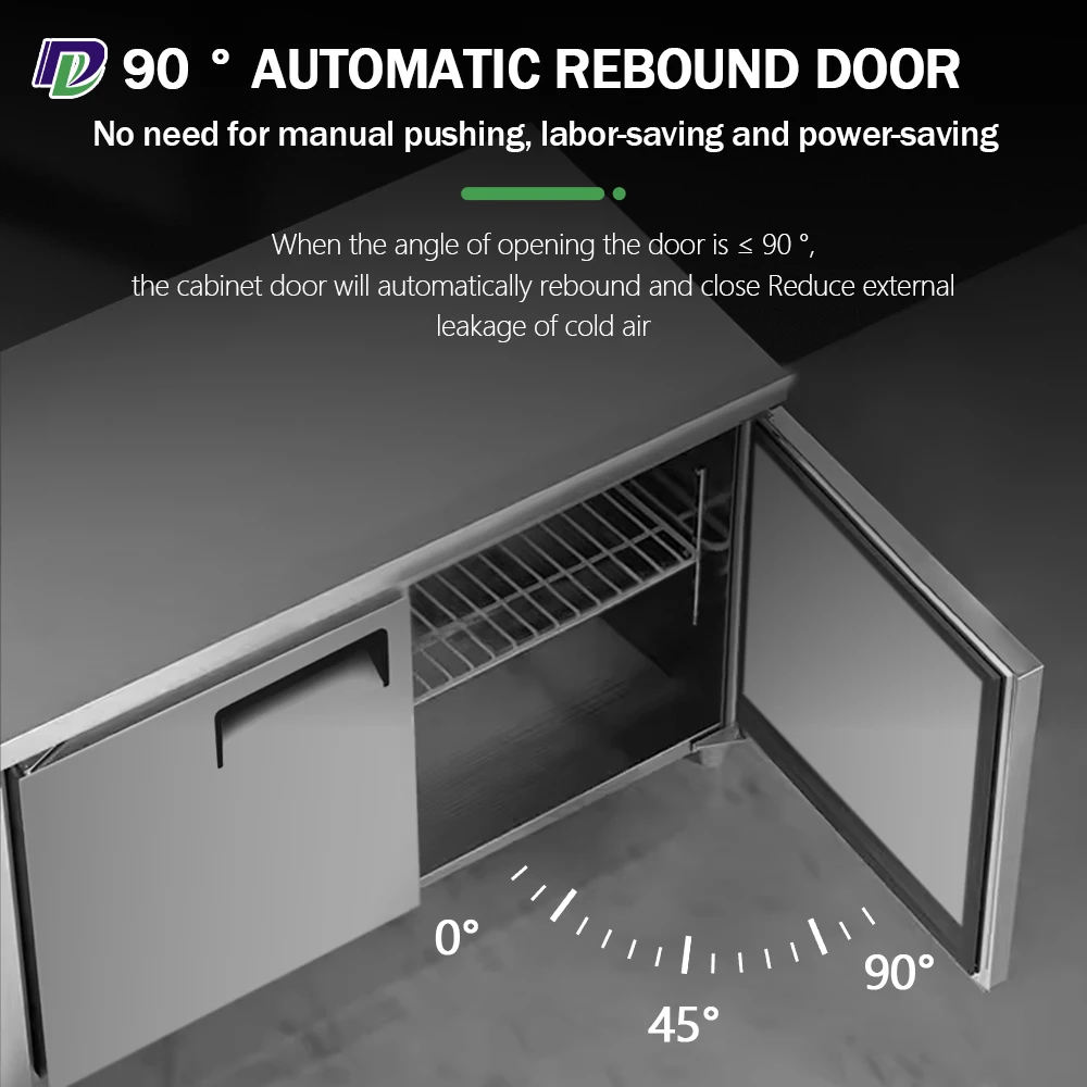 Stainless Steel Freezer Air Cooling Commercial Worktable Chiller Freezer Refrigerator Under Counter Fridge