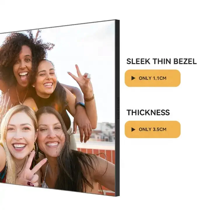 High Brightness Double-sided Ultra-thin Frame Supermarket Hotel 49 55 Inch Double Sided Window Facing Display Wall Mounted