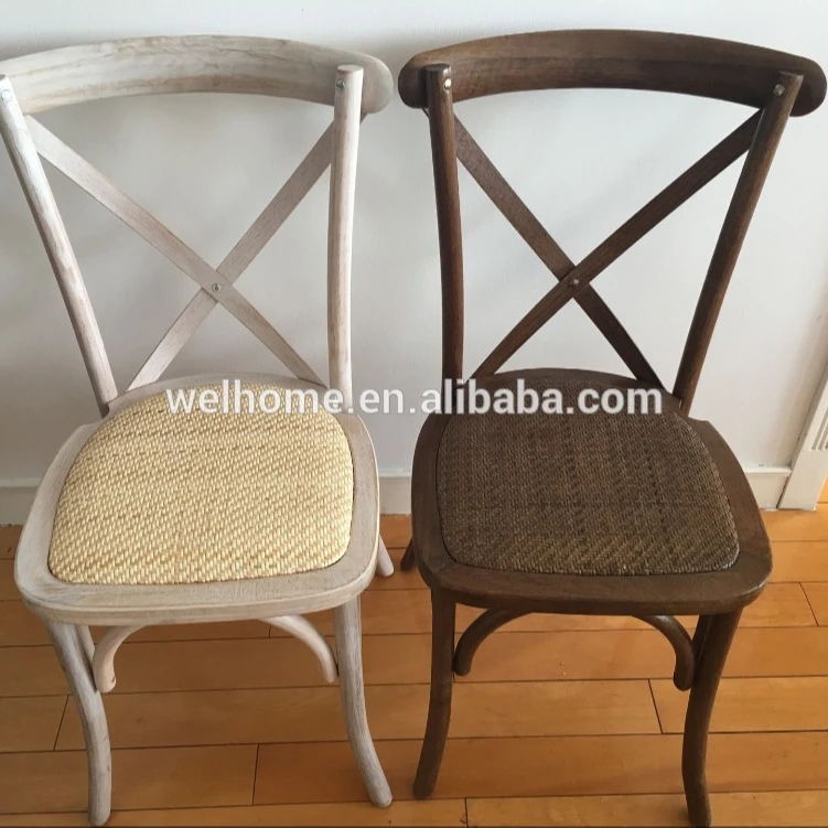 Высокое качество, античный дубовый деревянный крестообразный стул из ротанга, обеденный стул, деревянные стулья для ресторана, сада, свадьбы