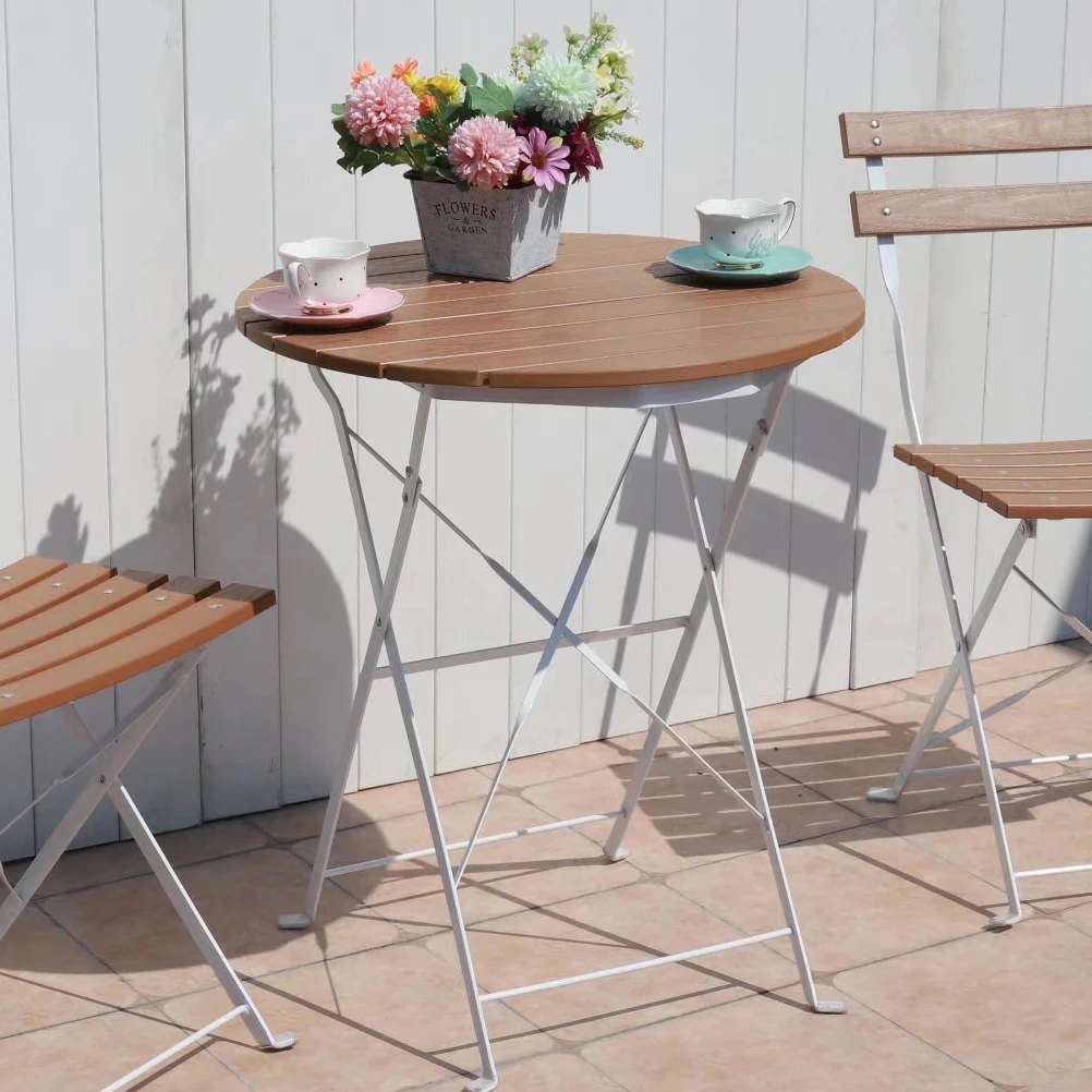 Spot electrophoresis treatment aluminum frame plastic wood outdoor furniture folding table