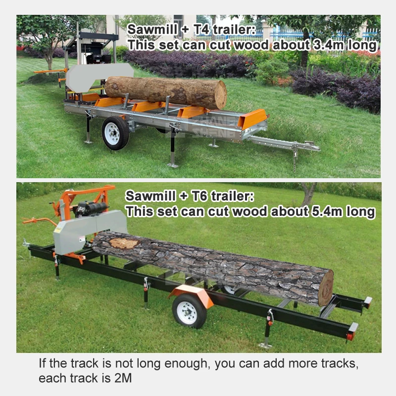 36 inch portable horizontal mobile sawmill machine chainsaw bandsaw mesin diesel engine portable sawmill