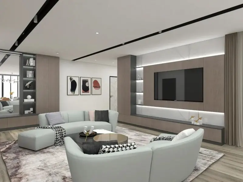 Latest Modern Design Living Room Furniture Console Wooden TV Cabinet