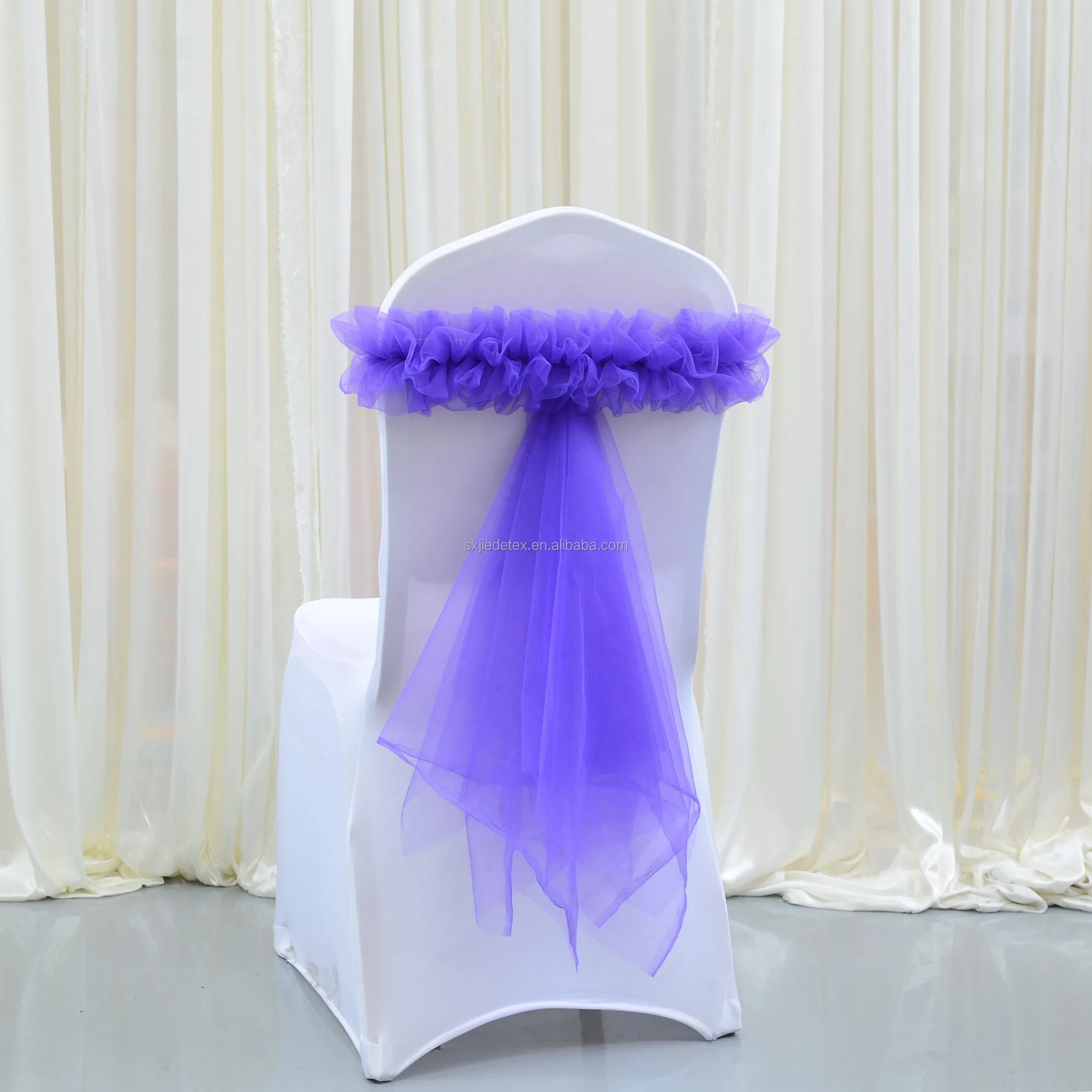 Elegant Nylon Tulle Solid Color Elastic Universal Wedding Happy Birthday Boy Girl Chair Sash
