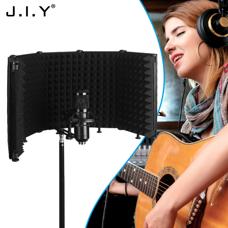 J.i.y M5 5 дверей Студийный микрофон складной поп фильтр ветрозащитный экран изоляции щит для bm800 записи пены