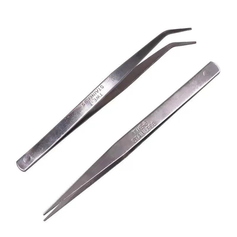 12.5/14.5cm tweezers, pointed curved tweezers, thickened straight tweezers, stainless steel elbow tweezers Nail tweezers