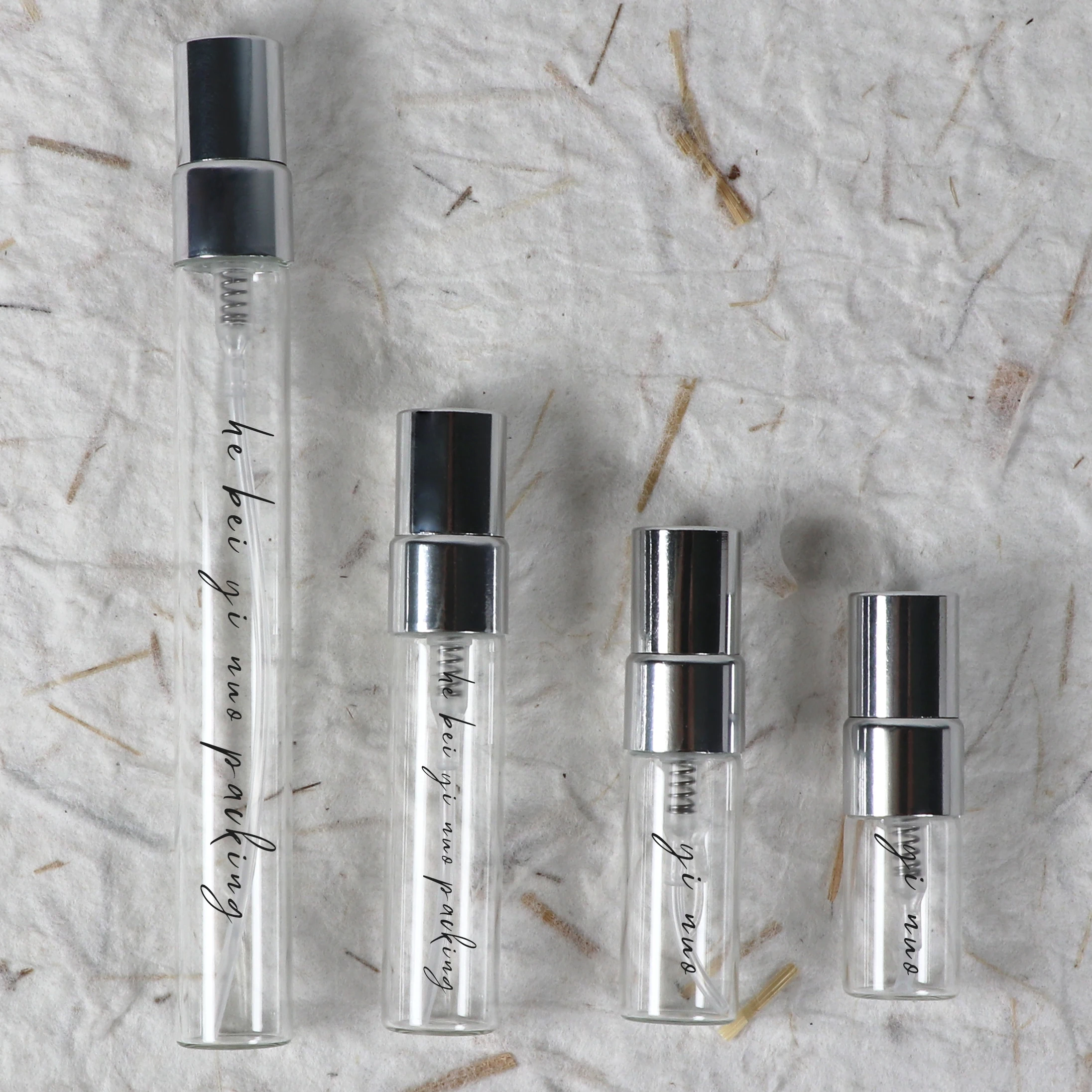 Minimalist glass travel perfume empty spray bottles cute perfume bottle with scale