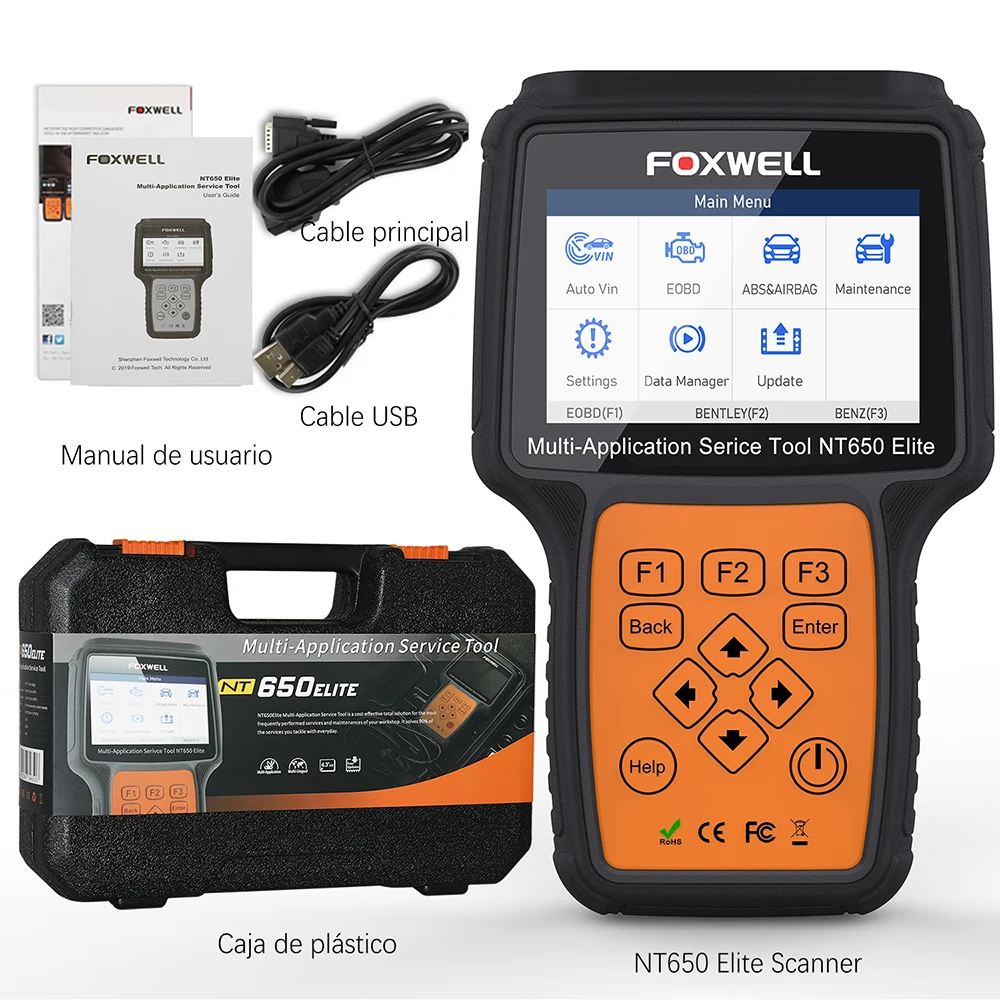 Foxwell NT650 Elite All Makes Service Tool All System Diagnostic Scanner with 25 Special Functions Updated Version of NT650