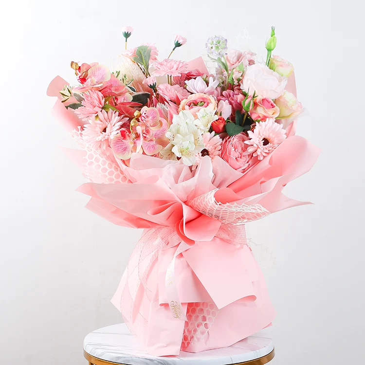 
Wholesale boutique Korean colorful 100% waterproof frosted bouquet flowers decorative packing paper gift wrapping paper 