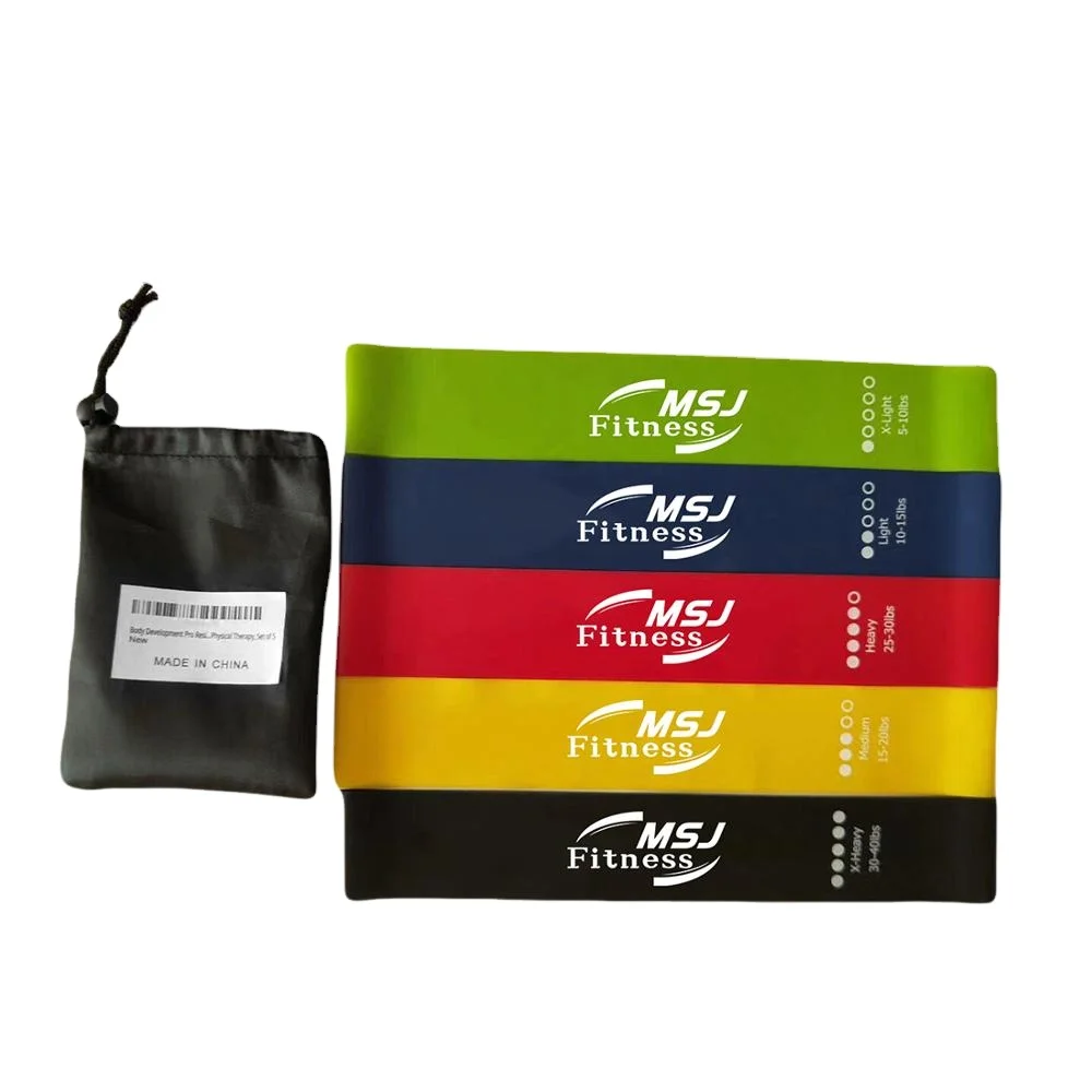Resistance Loop Exercise 5 Bands With Instructional Booklet,Carry Bag,Ebook And Online Videos Resistance Bands