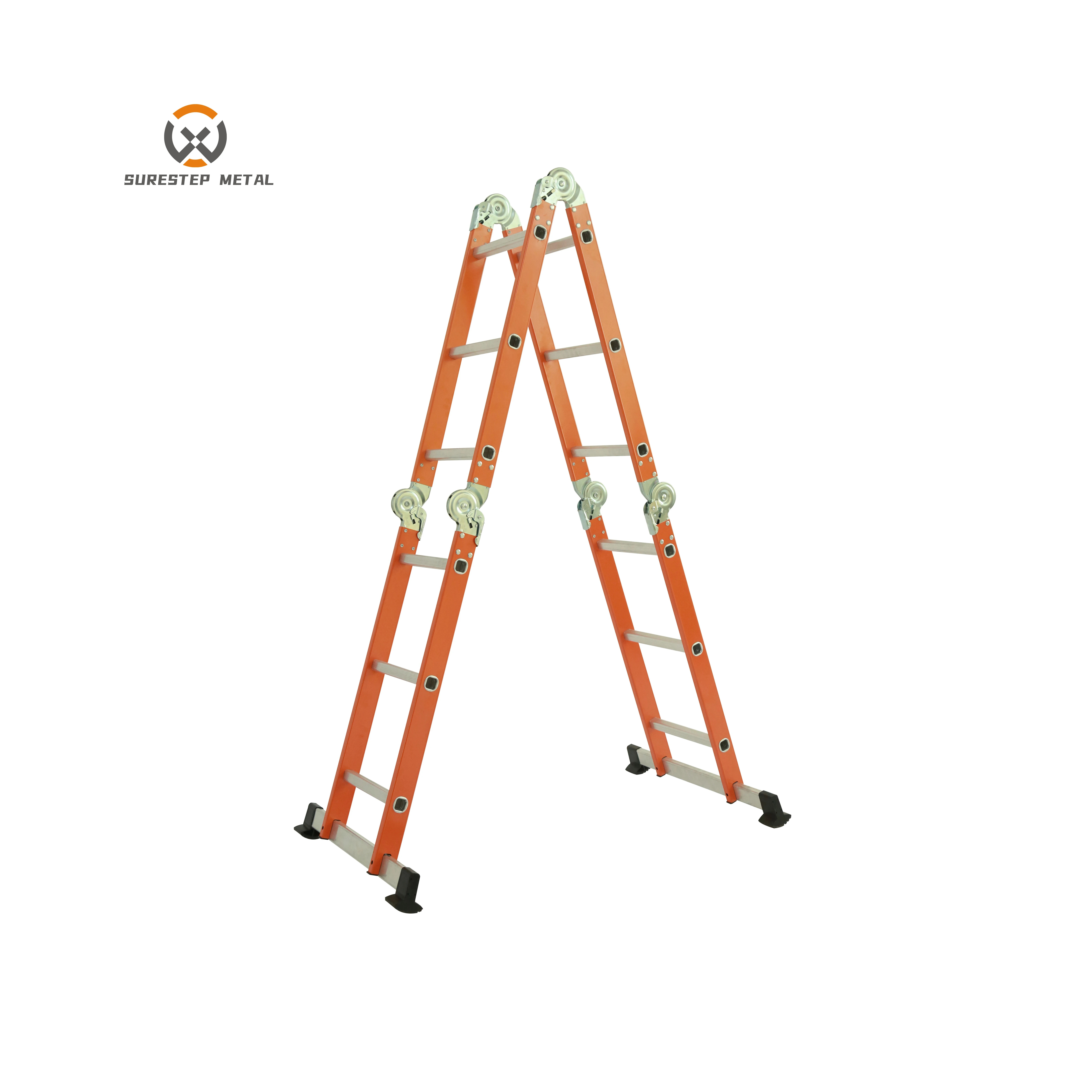 Multipurpose Folding Aluminum Ladder Small Hinge 4*3 4*4 Portability Fold Step Ladder With En131