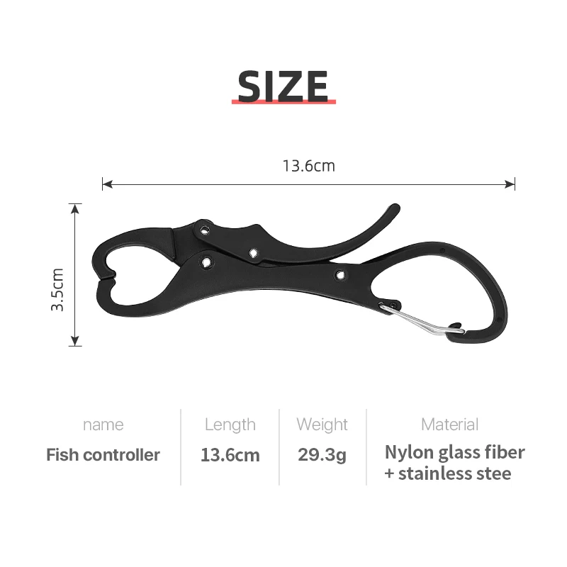 Custom Multi-function Fishing Lip Grips Popular Design Handle Nylon Glass Fiber Plastic Catch Floating Fishing Lip Gripper