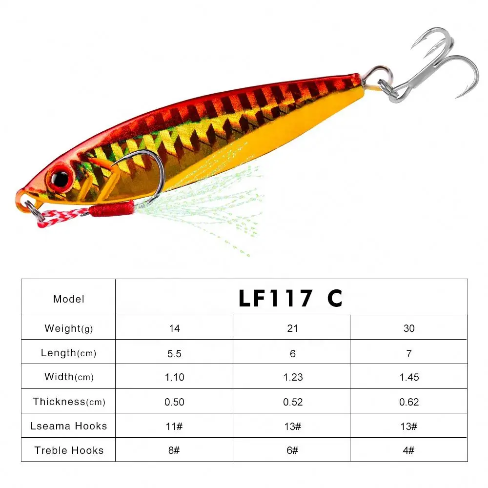 14g 22g 30g High Quality Saltwater Fishing Jig Heads Lures Luminous Metal Jig Lure Slow Pitch Jigging Bait