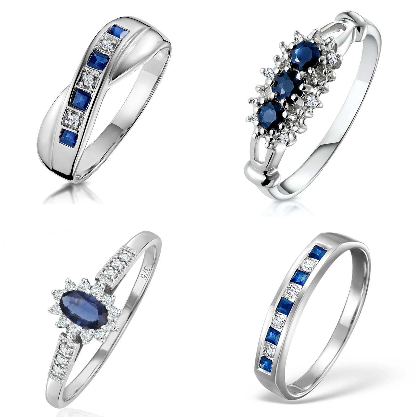 Sapphire Wedding Ring Latest Italy Jewelry Clear and Blue Sapphire Big Stone Ring