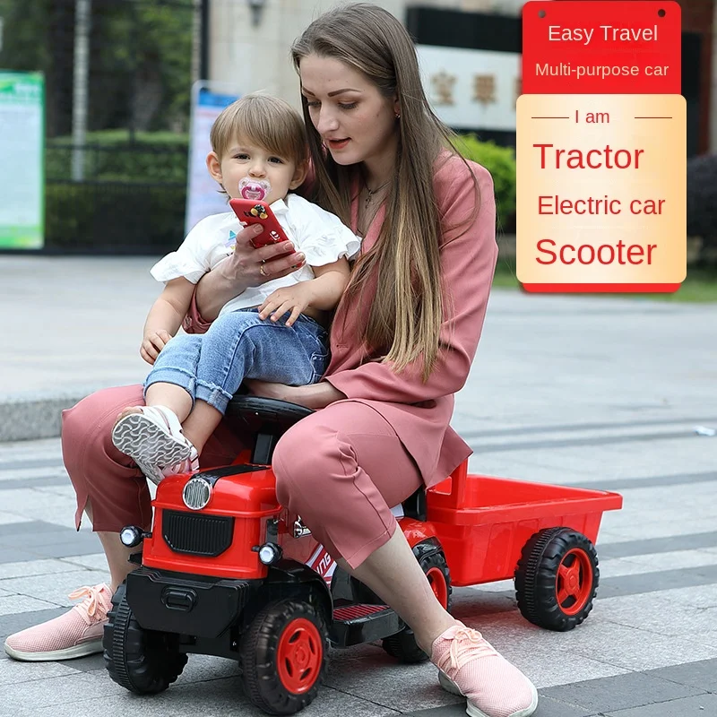 Children tractor electric six-wheel vehicles people can sit male and female baby baby battery toy car