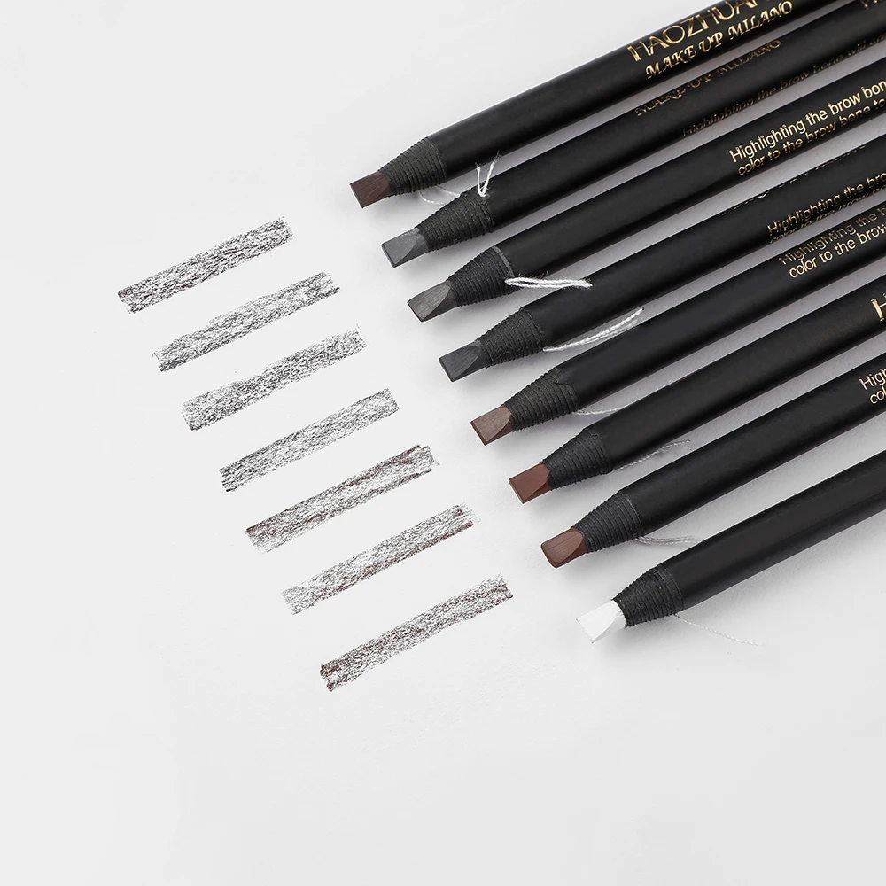 White Eyebrow Pencil Cosmetic pen Brush for eyeshadow Natural Long-Lasting Tattoo Tint waterproof eye brow makeup set beauty