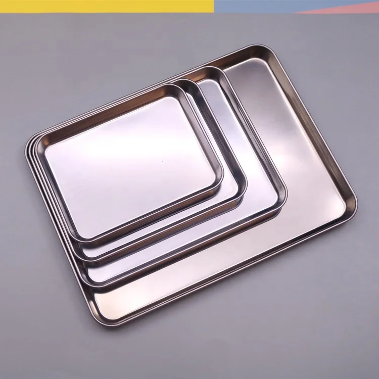 Wholesale custom logo hotel buffet stainless steel metal serving fppd food tray