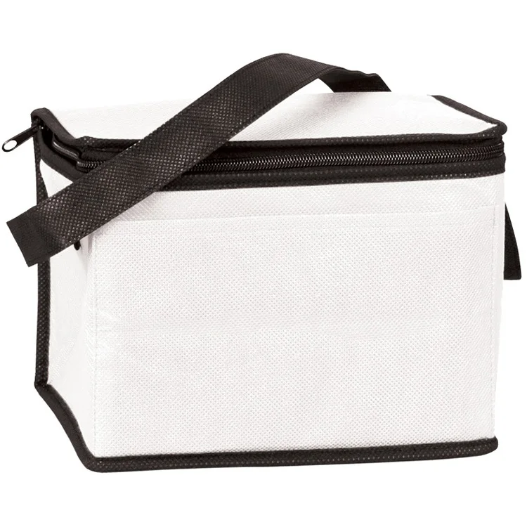 Оптовая продажа, Полиэтиленовая Нетканая сумка-холодильник, экологически чистая сумка для ланча, 6 банок, сумка для ланча