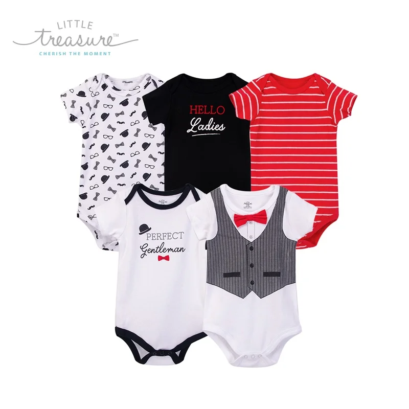 
Little Treasure High Quality Newborn Baby Romper Cotton Baby Bodysuit for Boys 