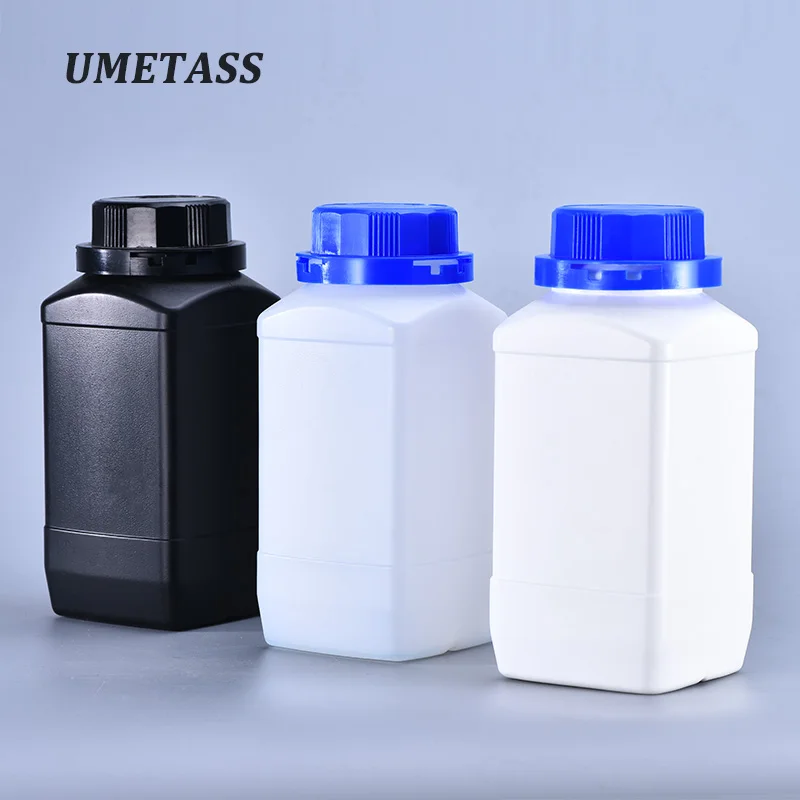 Rectangular HDPE Agrochemical Pharmaceuticals Frosted Plastic Bottles With Inner Caps Manufacturing