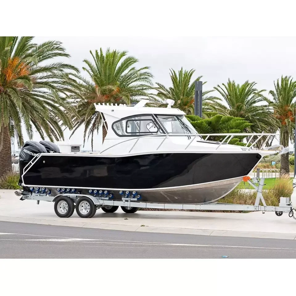 25ft 7.5m Profisher Aluminum speed luxury yacht boat cabin cruiser sport power fishing boat for sale