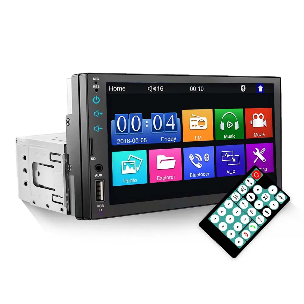 2024 1 din 7 inch SD card car stereo android MP5 speaker with touch screen