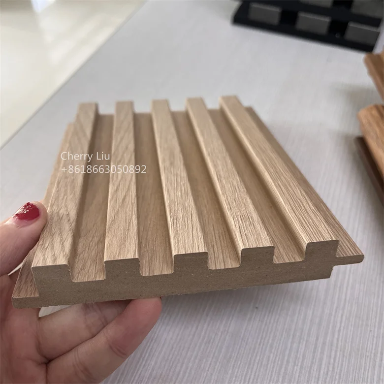 3D wall pvc wood mdf wall cladding slat wood wall panels for interior decor