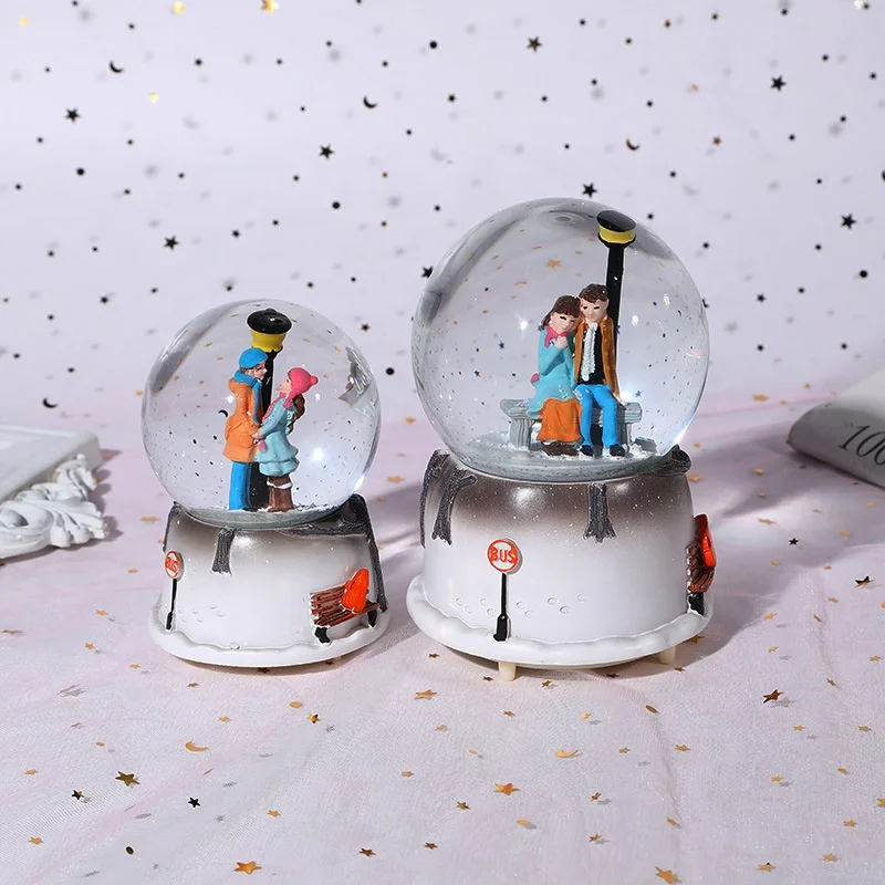 Atrih Exports 2023 New Music Box With Snowflakes Romantic Crystal Ball Music Snow Globe