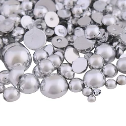 Meiyin Meilin 5000PCS AB flatback pearls rhinestones mixed sizes ABS loose Pearl Bead for DIY Handmade Shoes Craft