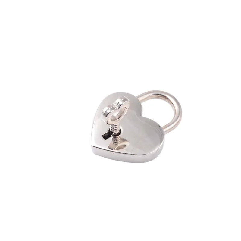 Happy cute heart shape padlock skeleton key lock for wedding valentine day gift with various color ZM1405