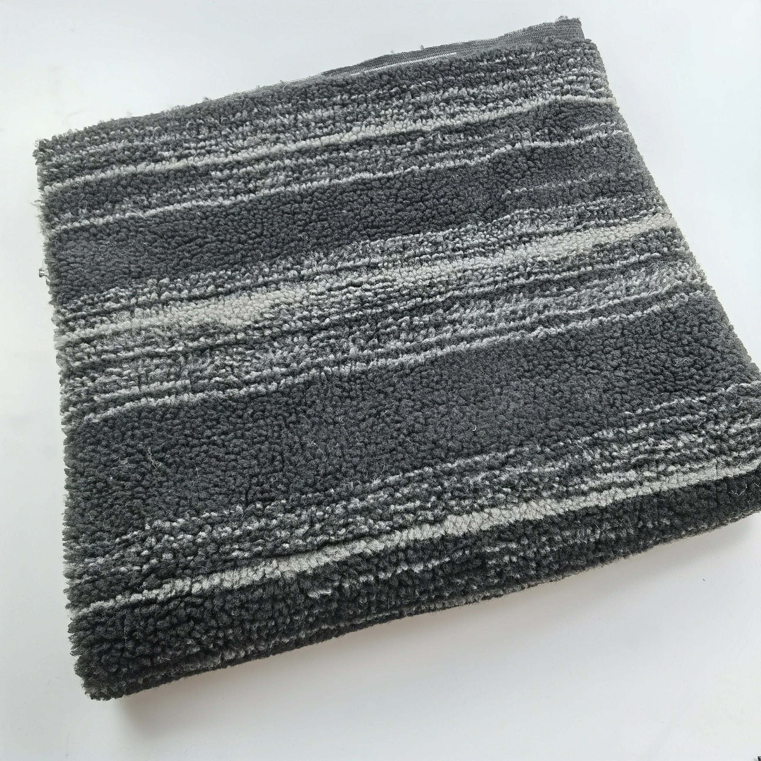 China manufacturer strip jacquard 100% polyester teddy pile sherpa fleece garment fabrics