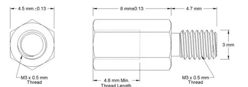 Custom m3 m4 15mm nylon tapped spacer m3x50 spacers stainless steel male female standoff spacer