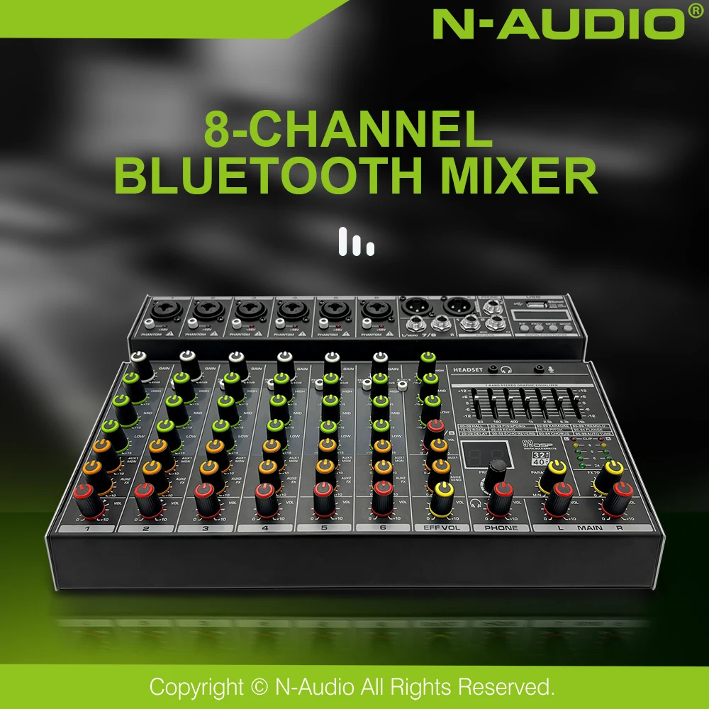 Hot Sell 8 channel digital audio mixer professional from China