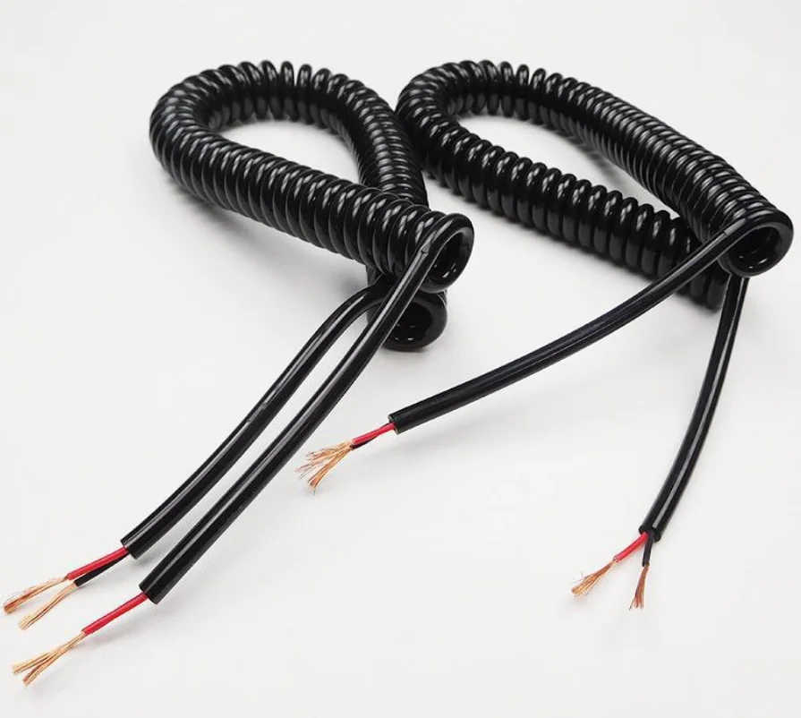 OEM ODM spiral cable 2 3 4 5 core 0.5 square TPU high power multi-core processing custom spring cable