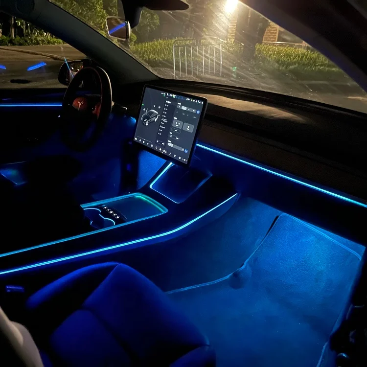 Specified 128 Changing Color Light Car Ambient light With Touch Control Multi-functional Tuning Light For TESLA MODEL Y MODEL 3