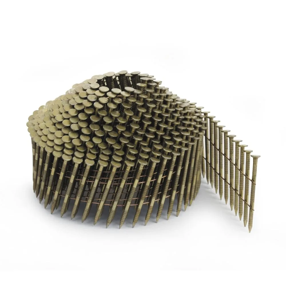 MANUFACTURER 15 Degree 2 'x.099' Pneumatic Galvanized Pallet Roofing Common Coil Nails for  Concrete Nail Gun