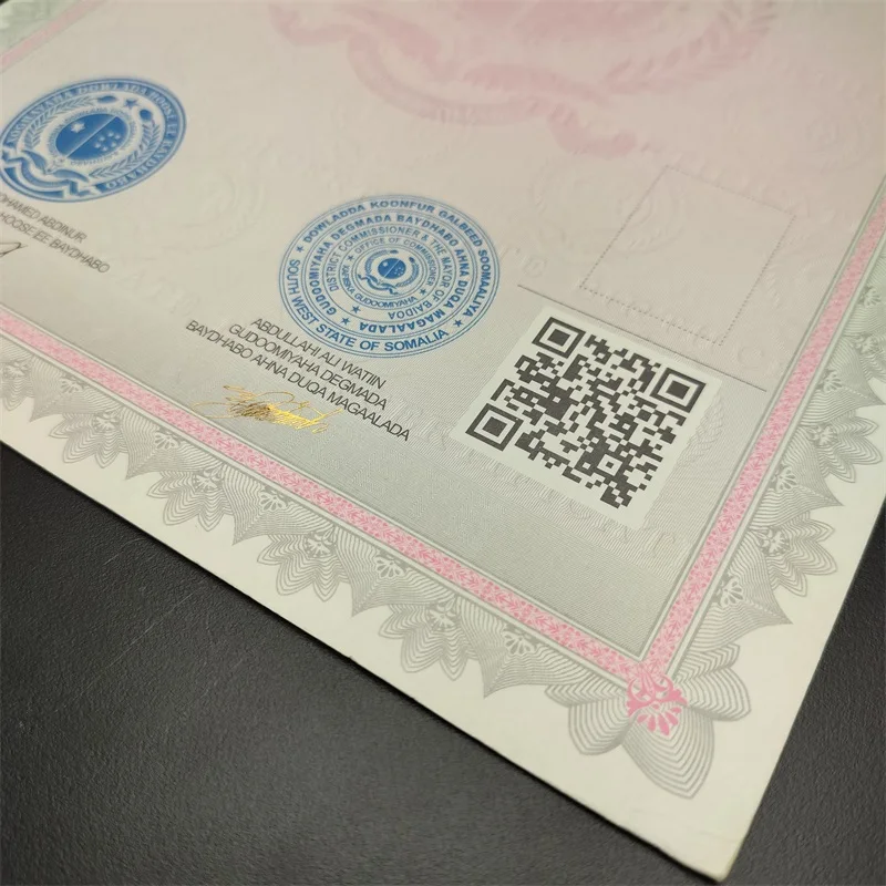 Пользовательский сертификат защиты от подделки УФ-флуоресцентный защитный шаблон для печати антикопировальный безопасности