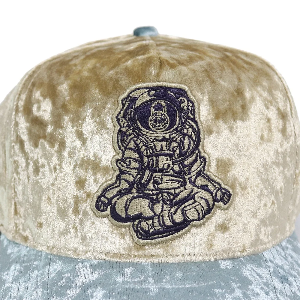 Most Popular Winter 5 Panel Snap back Hat,Blue Men Embroidery velvet fabric Customize logo A Frame caps style for out door