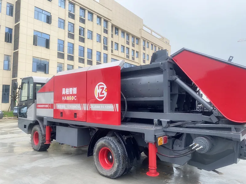 new intelligent diesel concrete mixer with pump good construction  machinery c3 diesel concrete mixer pump