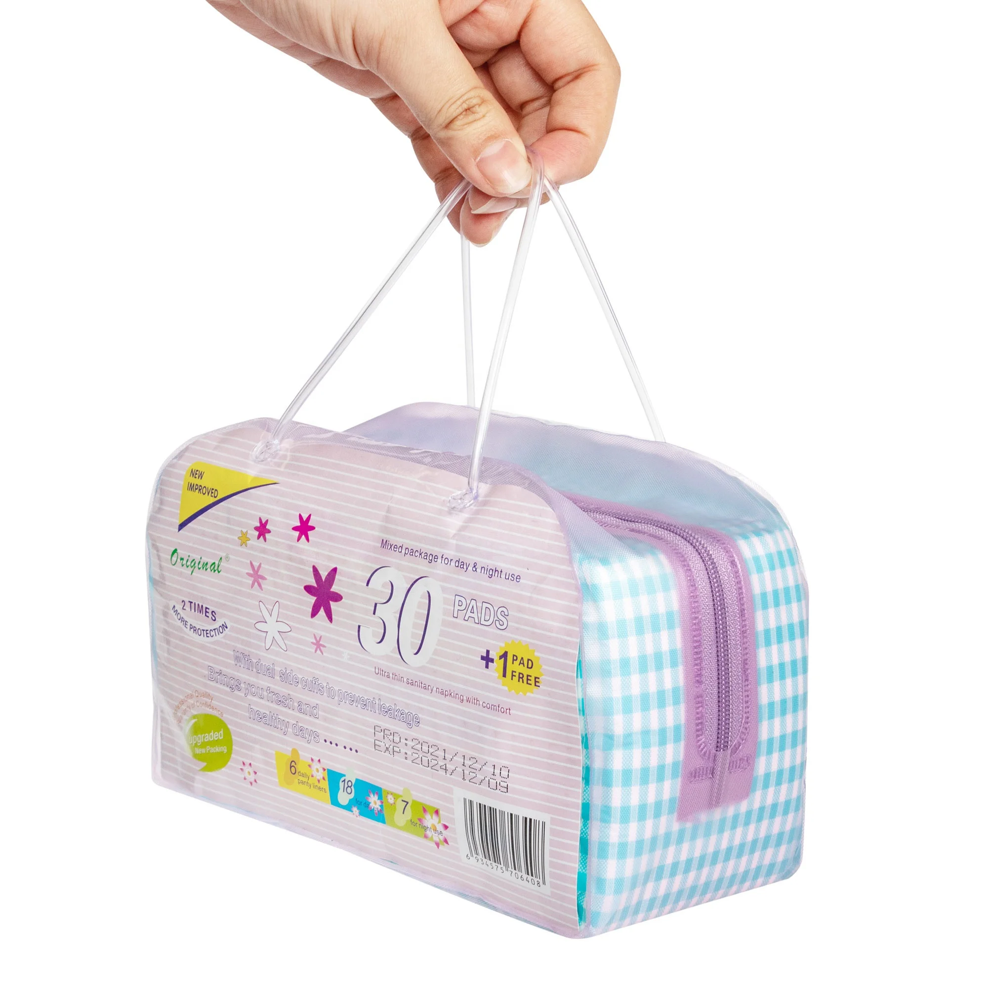 travelling use cotton winged soft personal care ladies air-laid paper sanitary napkins