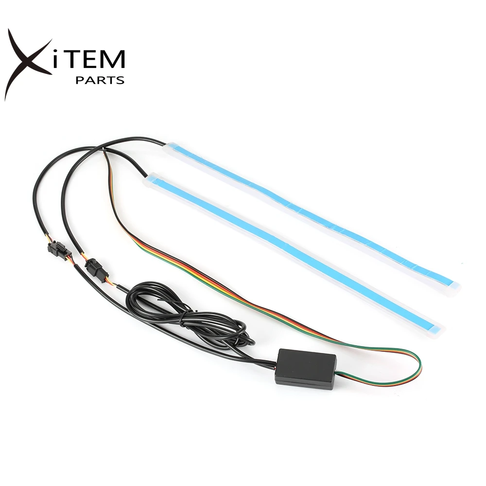New Slim RGB Flowing Sequential Flexible LED DRL For Headlight Strip Daytime Running Lights with Remote Control
