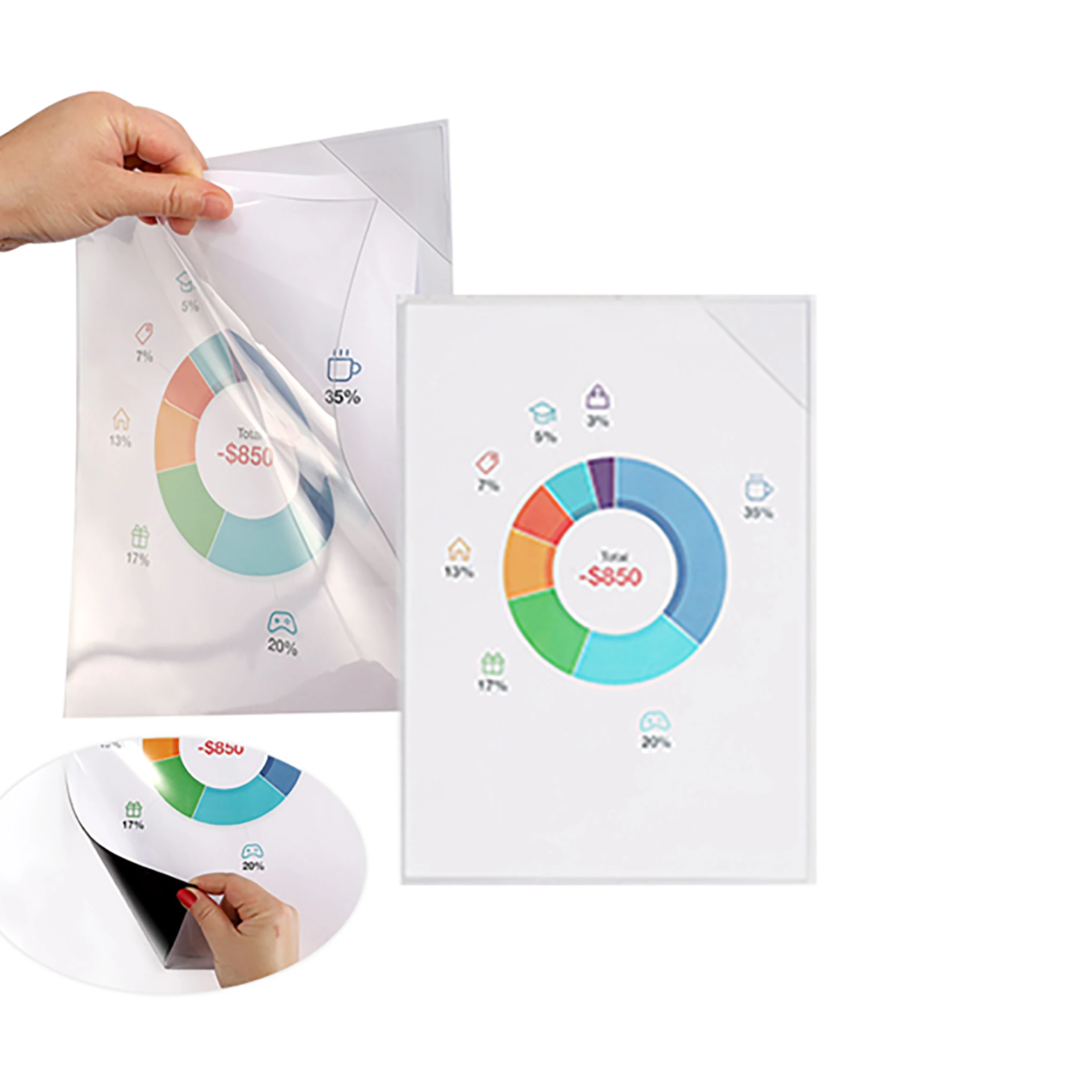  UCI New Arrival File Pocket Office Display Magnetic 10 Pcs Per Pack Removable Holder With Triangular