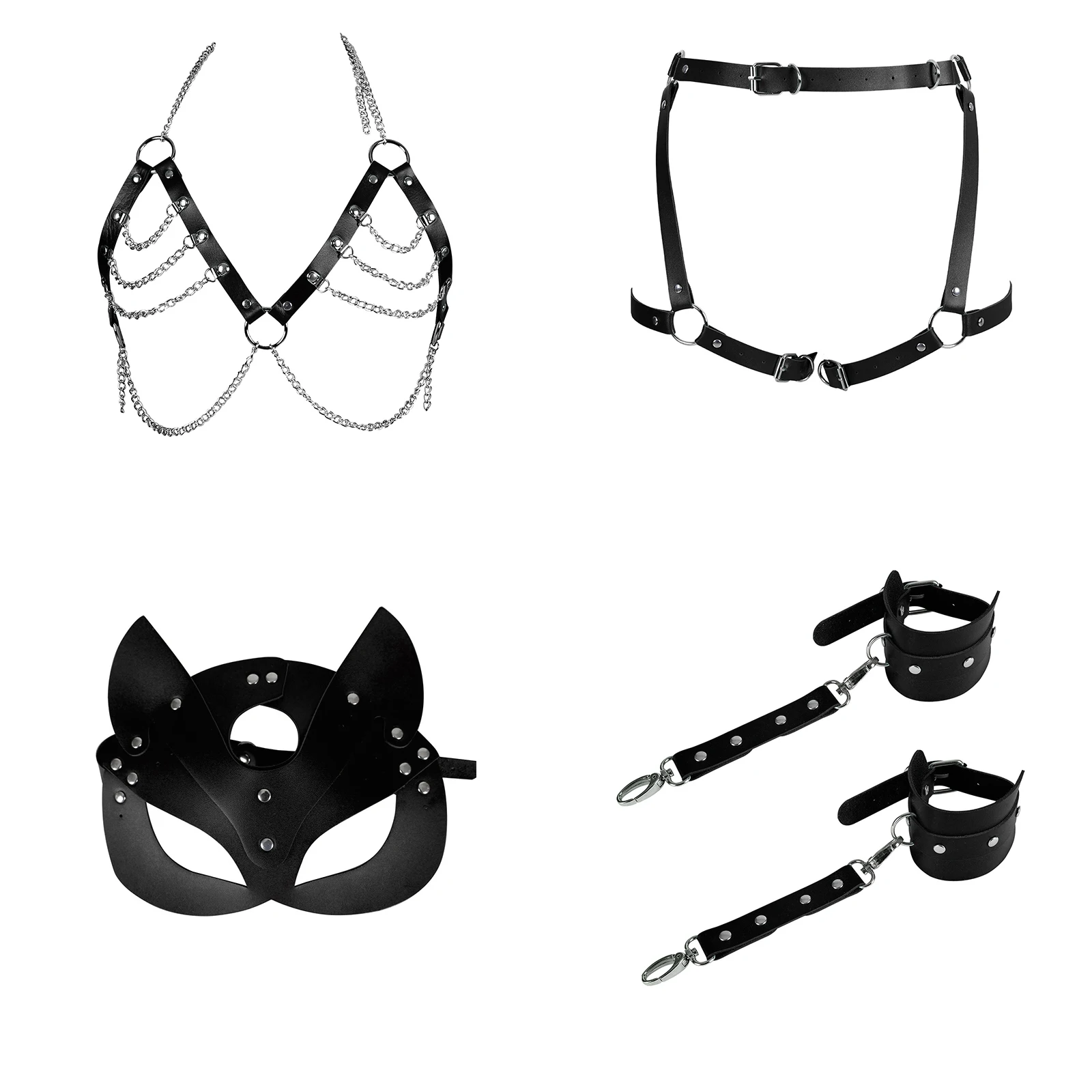 Roleplay BDSM Bondage suit restraint gear couple exotic adult couple Leather Sexy Lingerie Set