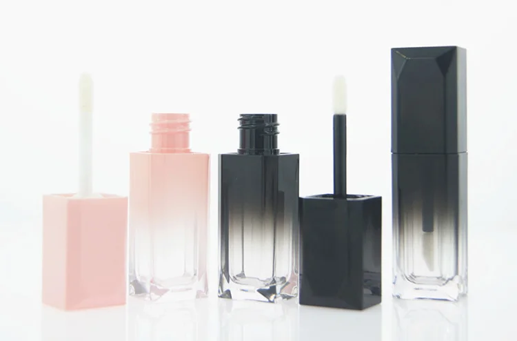 5ml Custom Lipgloss Tube Private Label Square Lip Gloss Wand Tube Colour Gradient Lip Gloss Empty Container