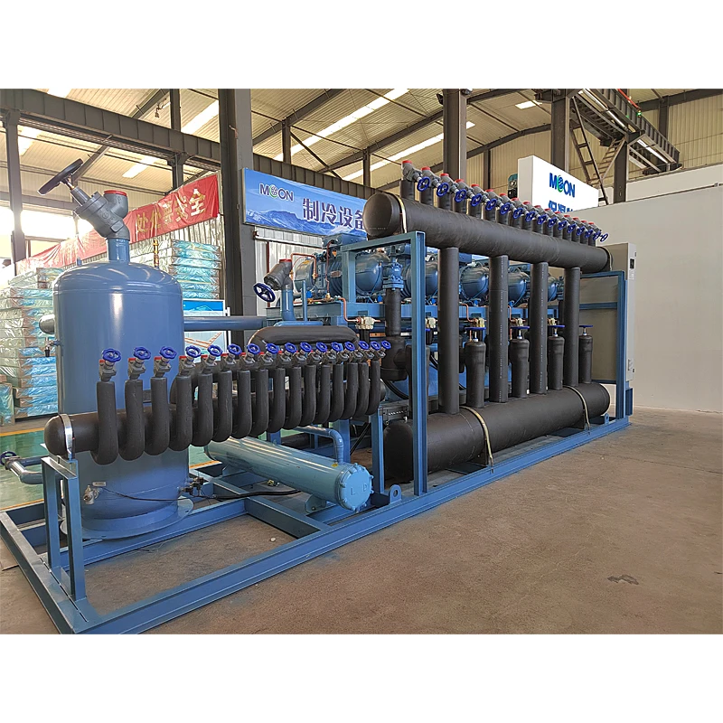 High quality low temperature 5-105HP screw compressor rack unit for sale