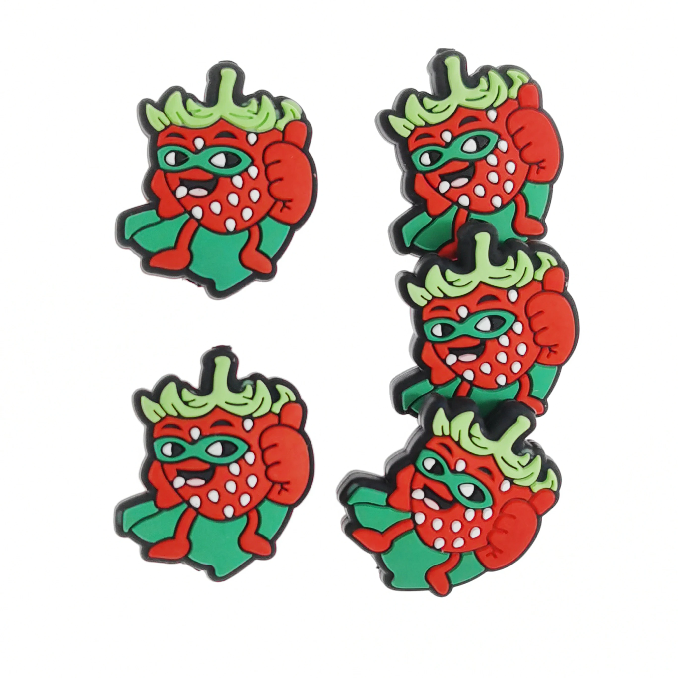 New Design Cartoon Pepper Shape Baby Chewing Molar Teething Diy Toys Silicone Focal Beads Fruit For Pen Making