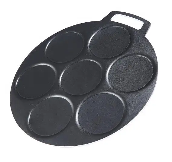 aluminium non stick  crepe pan nonstick pancake dosa tawa with 7holes  big sizes grill pan