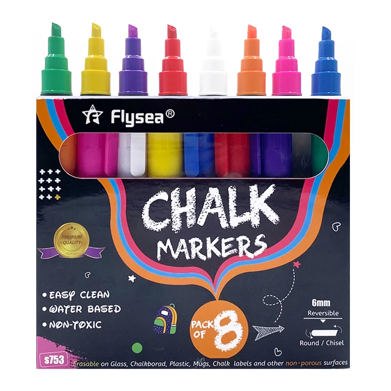 Hot Sale Erasable  Reversible Tips Liquid Chalk Markers For Kids & Adults for Chalkboard