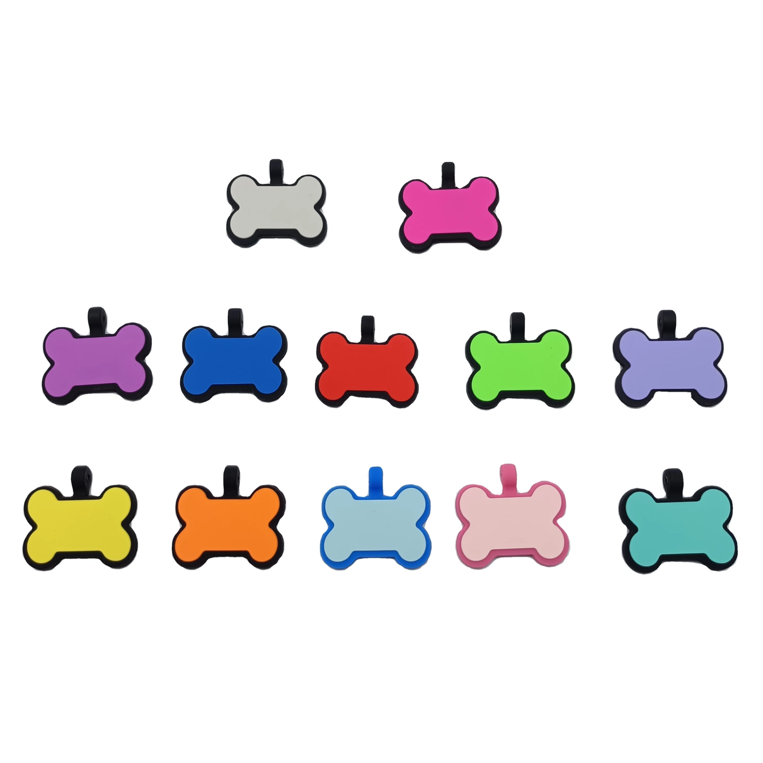 OKSILICONE custom dog tag necklace pet blank silicone qr code pet id dog name tags collar for engraving pendant pet tag