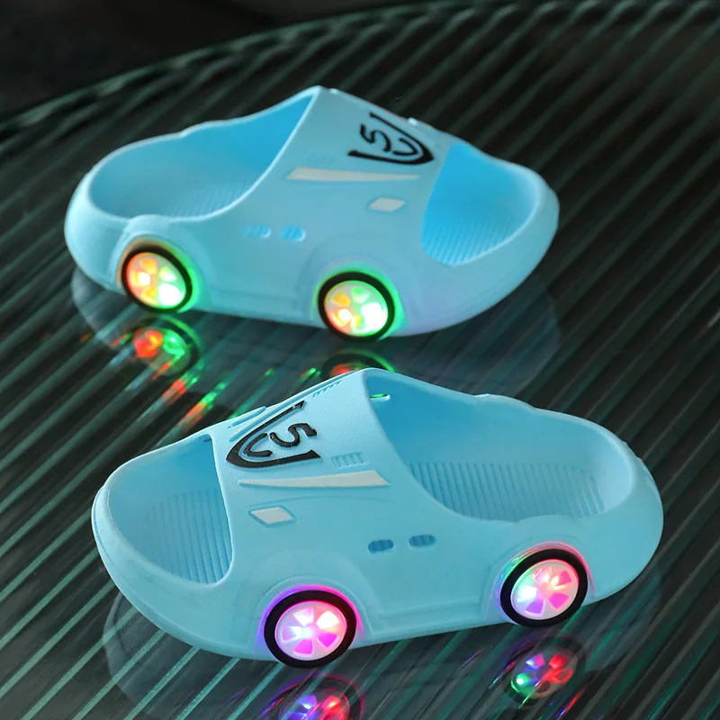 High quality children kids light up slippers boys girls summer indoor outdoor cartoon slippers